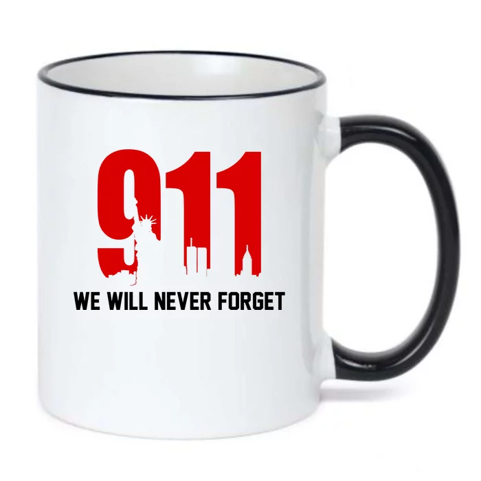 9-11 We Will Never Forget Black Color Changing Mug