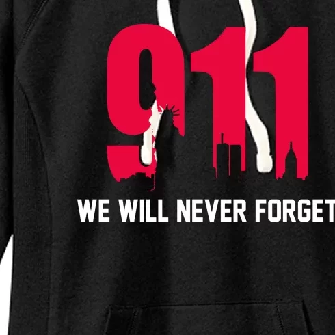 9-11 We Will Never Forget Women's Fleece Hoodie