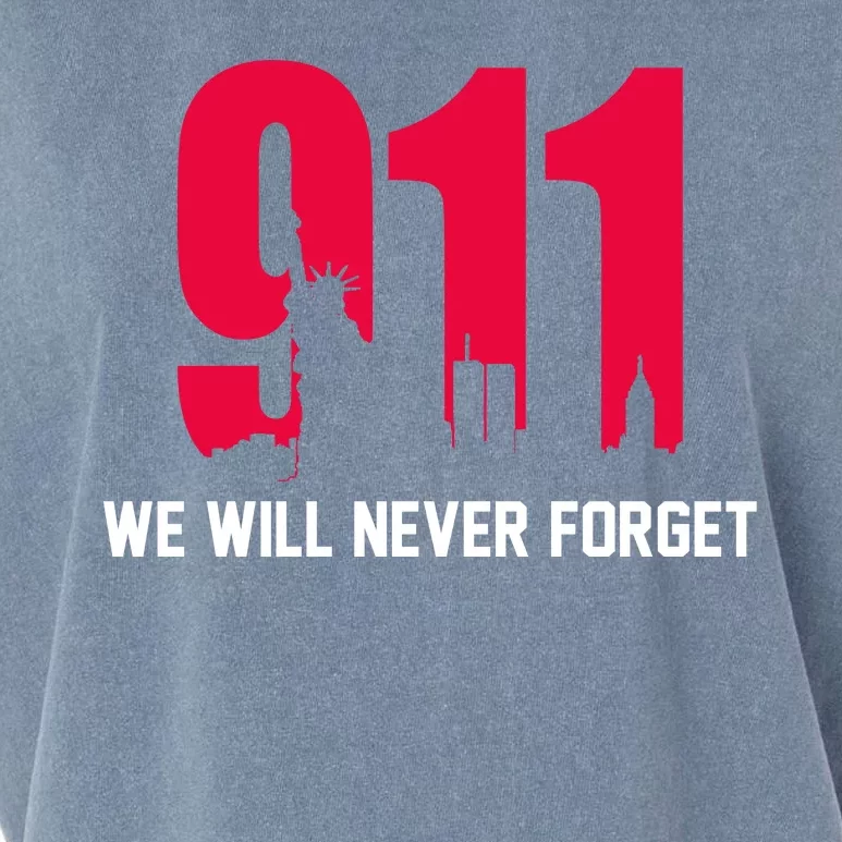 9-11 We Will Never Forget Garment-Dyed Women's Muscle Tee