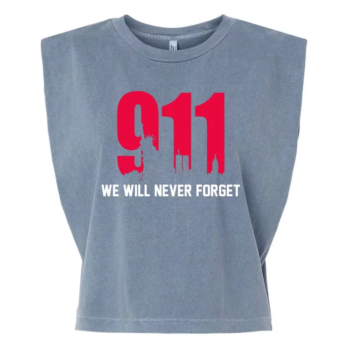 9-11 We Will Never Forget Garment-Dyed Women's Muscle Tee