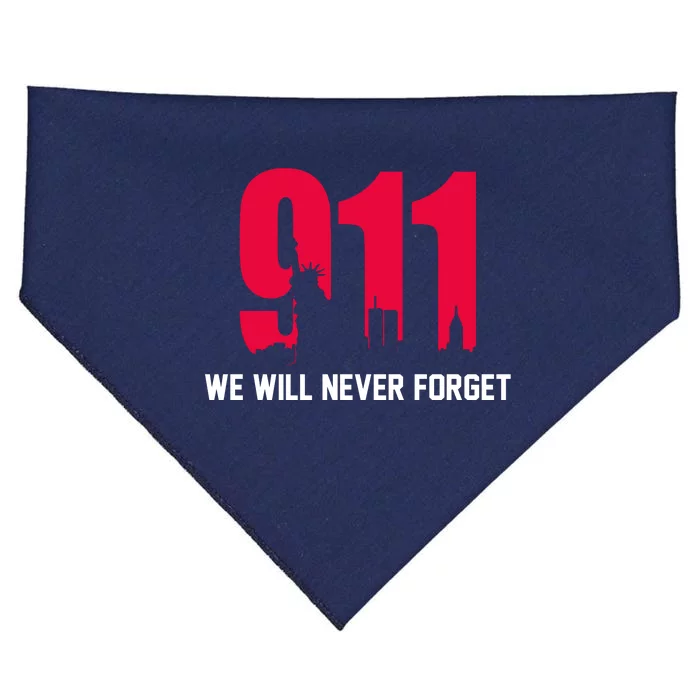 9-11 We Will Never Forget USA-Made Doggie Bandana