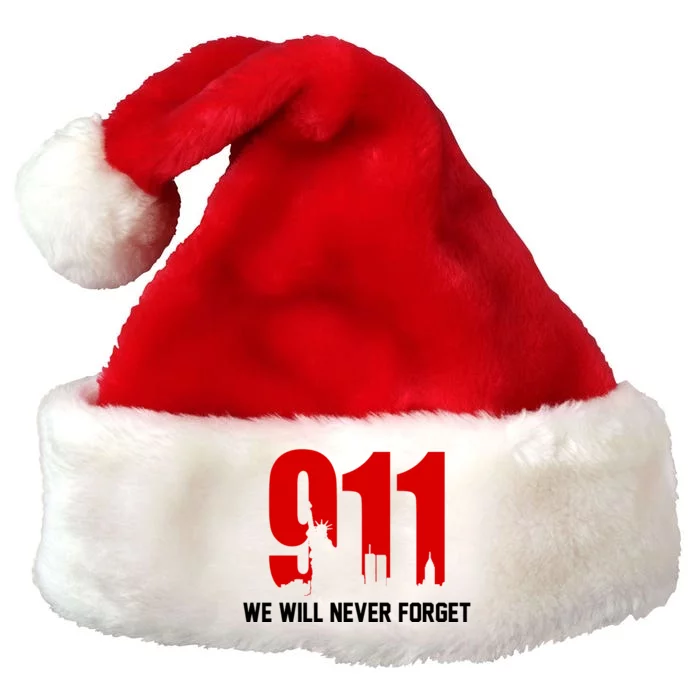 9-11 We Will Never Forget Premium Christmas Santa Hat