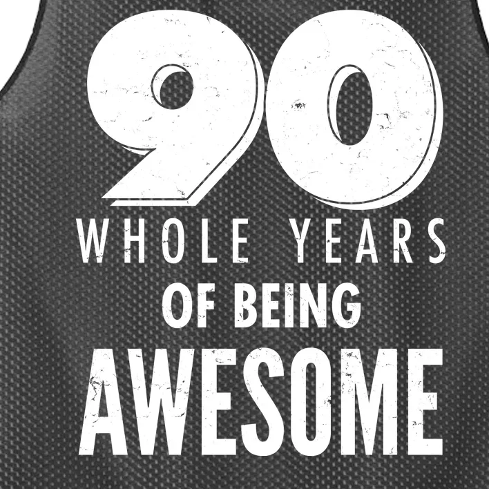 90 Whole Years of Being Awesome Birthday Mesh Reversible Basketball Jersey Tank