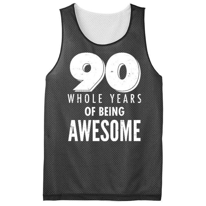 90 Whole Years of Being Awesome Birthday Mesh Reversible Basketball Jersey Tank