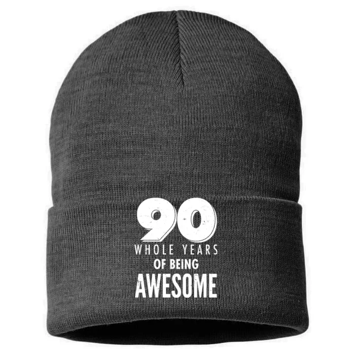 90 Whole Years of Being Awesome Birthday Sustainable Knit Beanie