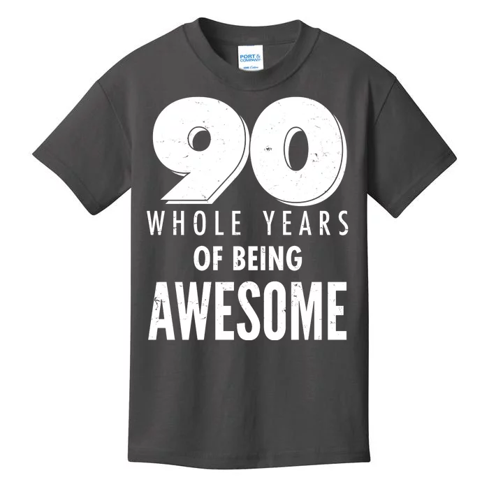 90 Whole Years of Being Awesome Birthday Kids T-Shirt