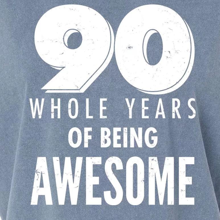 90 Whole Years of Being Awesome Birthday Garment-Dyed Women's Muscle Tee