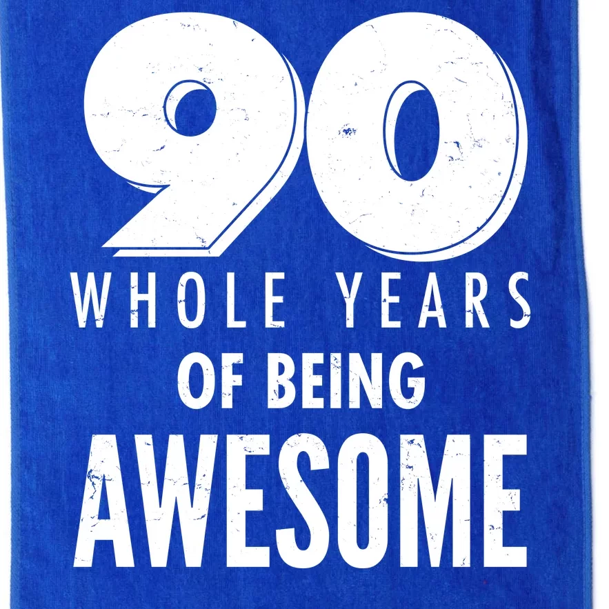 90 Whole Years of Being Awesome Birthday Platinum Collection Golf Towel