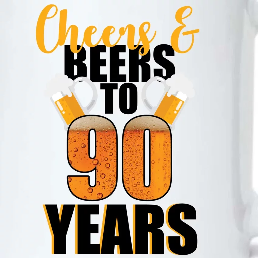 90th Birthday Cheers & Beers To 90 Years Black Color Changing Mug