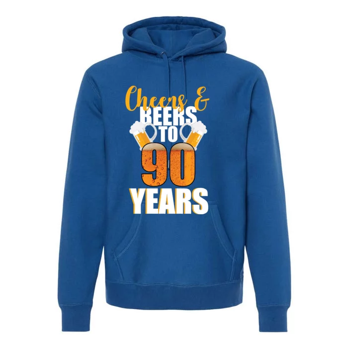 90th Birthday Cheers & Beers To 90 Years Premium Hoodie