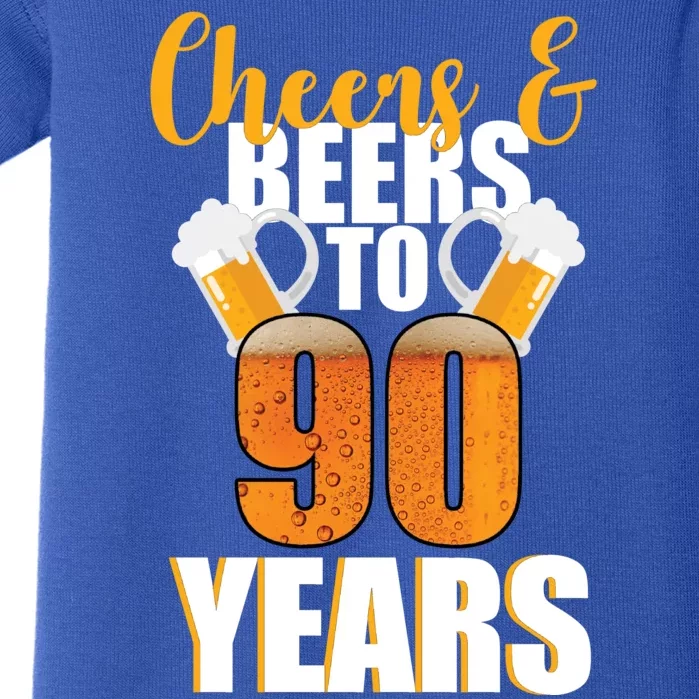 90th Birthday Cheers & Beers To 90 Years Baby Bodysuit