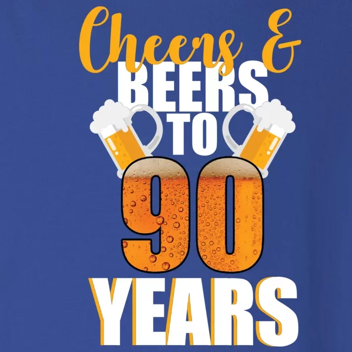 90th Birthday Cheers & Beers To 90 Years Toddler Long Sleeve Shirt