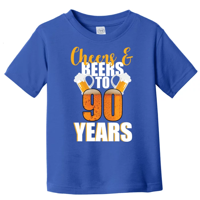 90th Birthday Cheers & Beers To 90 Years Toddler T-Shirt