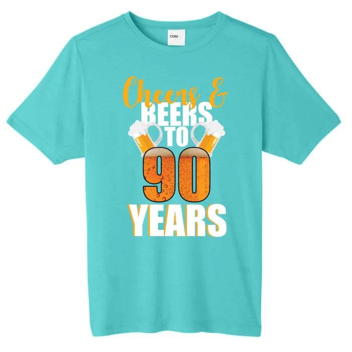 90th Birthday Cheers & Beers To 90 Years ChromaSoft Performance T-Shirt