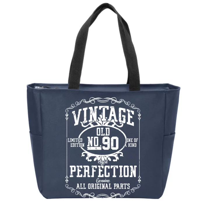 90th Birthday Genuine All Original Parts Zip Tote Bag