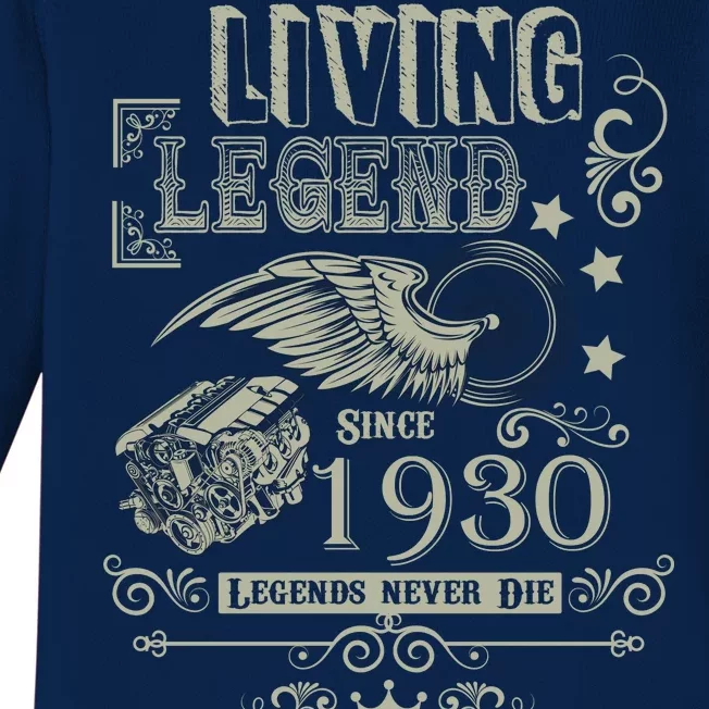 90th Birthday Legend Since 1930 Baby Long Sleeve Bodysuit