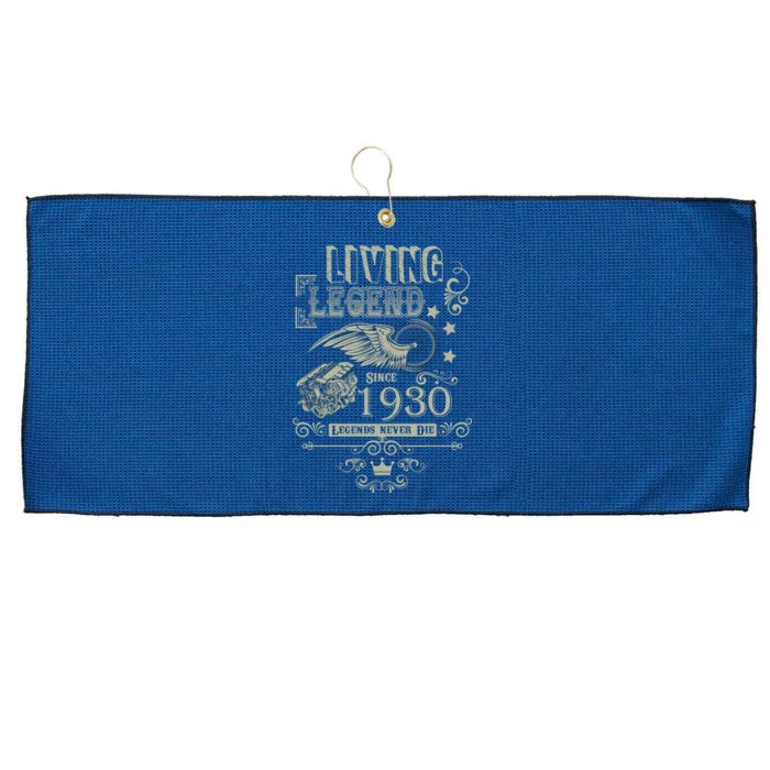 90th Birthday Legend Since 1930 Large Microfiber Waffle Golf Towel