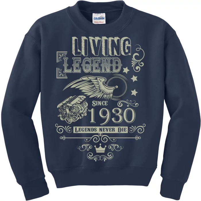 90th Birthday Legend Since 1930 Kids Sweatshirt