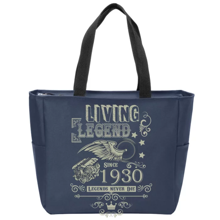 90th Birthday Legend Since 1930 Zip Tote Bag