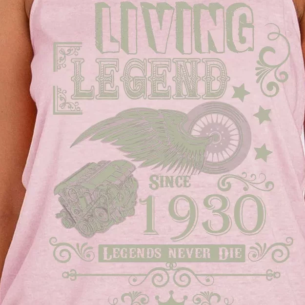 90th Birthday Legend Since 1930 Women's Knotted Racerback Tank