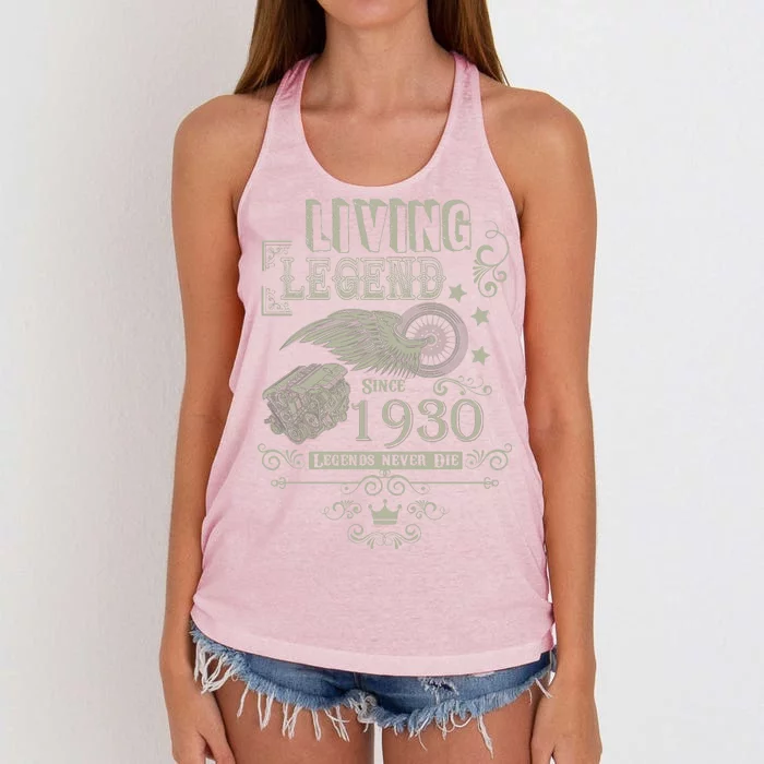 90th Birthday Legend Since 1930 Women's Knotted Racerback Tank