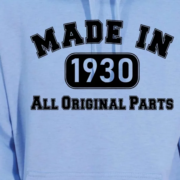 90th Birthday Made In 1930 All Original Parts Unisex Surf Hoodie