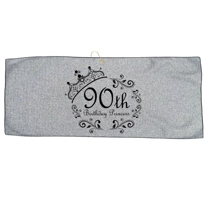 90th Birthday Princess Large Microfiber Waffle Golf Towel