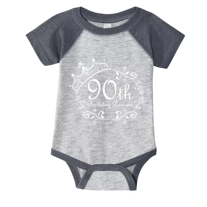 90th Birthday Princess Infant Baby Jersey Bodysuit