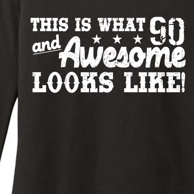 90th Birthday This Is What Awesome Looks Like Womens CVC Long Sleeve Shirt