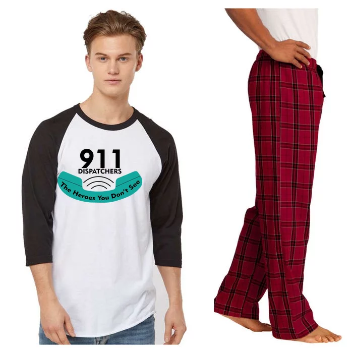 911 Dispatcher The Heroes You Don't See Raglan Sleeve Pajama Set