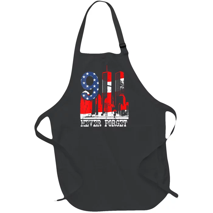 9/ 11 Never Forget Patriot Day Full-Length Apron With Pocket