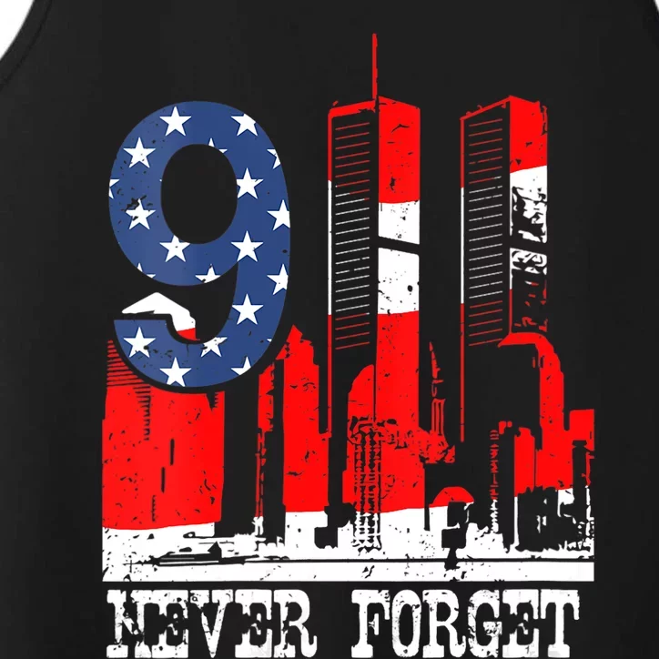 9/ 11 Never Forget Patriot Day Performance Tank