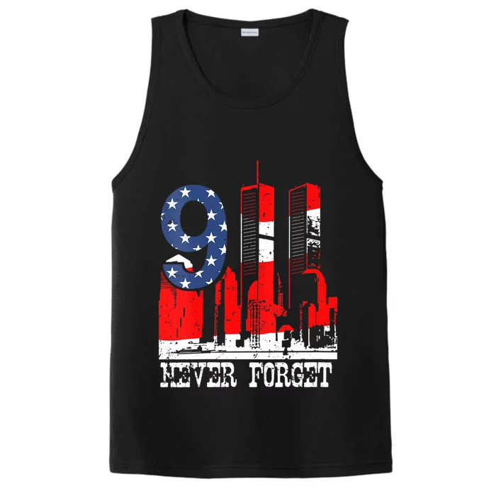 9/ 11 Never Forget Patriot Day Performance Tank