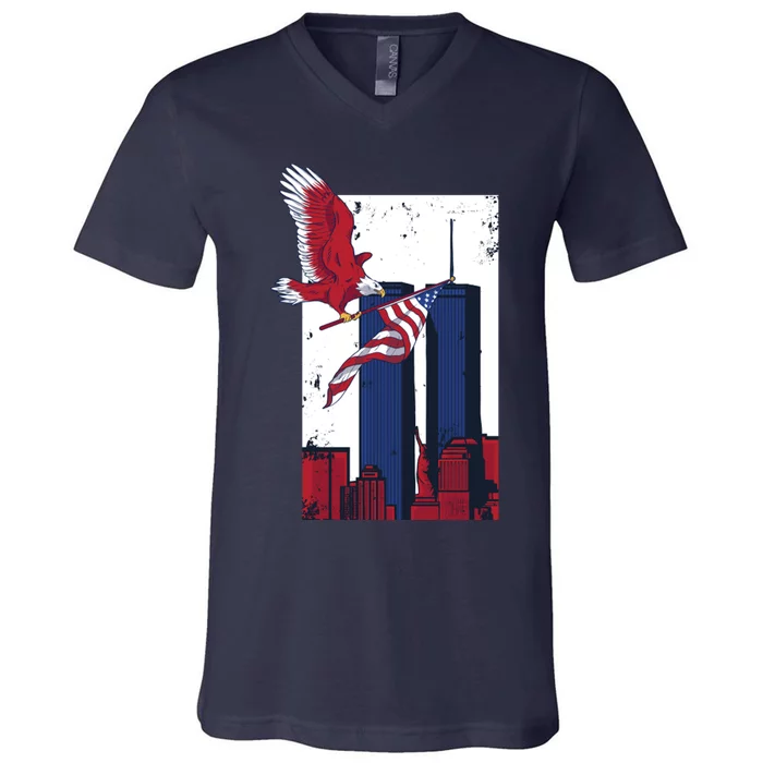 9 11 Never Forget TShirt9 11 Memorial V-Neck T-Shirt