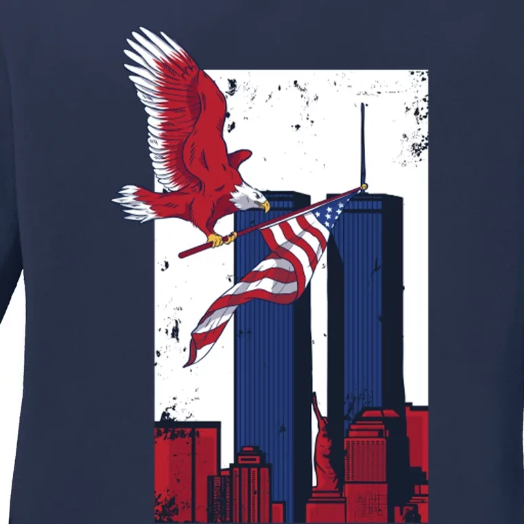 9 11 Never Forget TShirt9 11 Memorial Ladies Long Sleeve Shirt