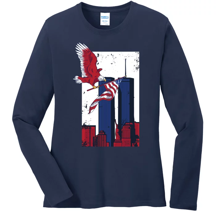 9 11 Never Forget TShirt9 11 Memorial Ladies Long Sleeve Shirt