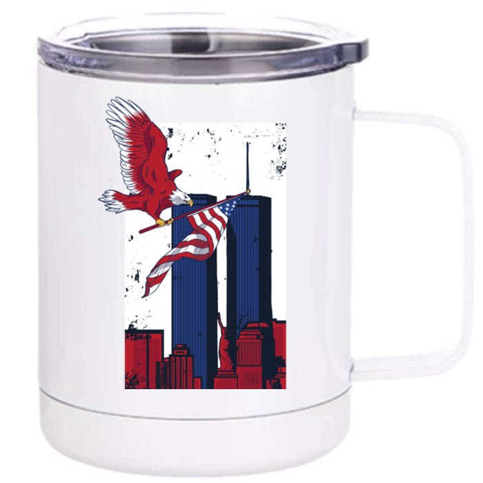 9 11 Never Forget TShirt9 11 Memorial Front & Back 12oz Stainless Steel Tumbler Cup