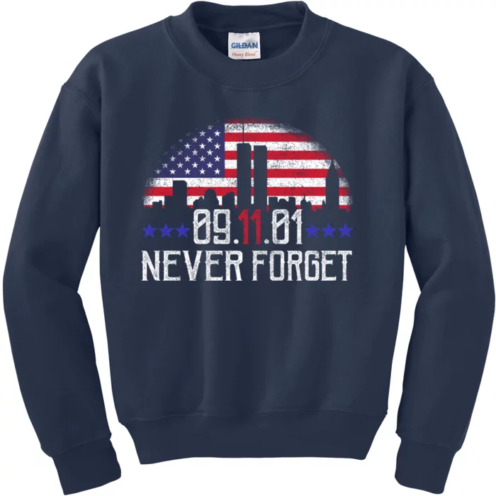 9 11 TShirt9 11 Never Forget Memorial, Peace Day Kids Sweatshirt