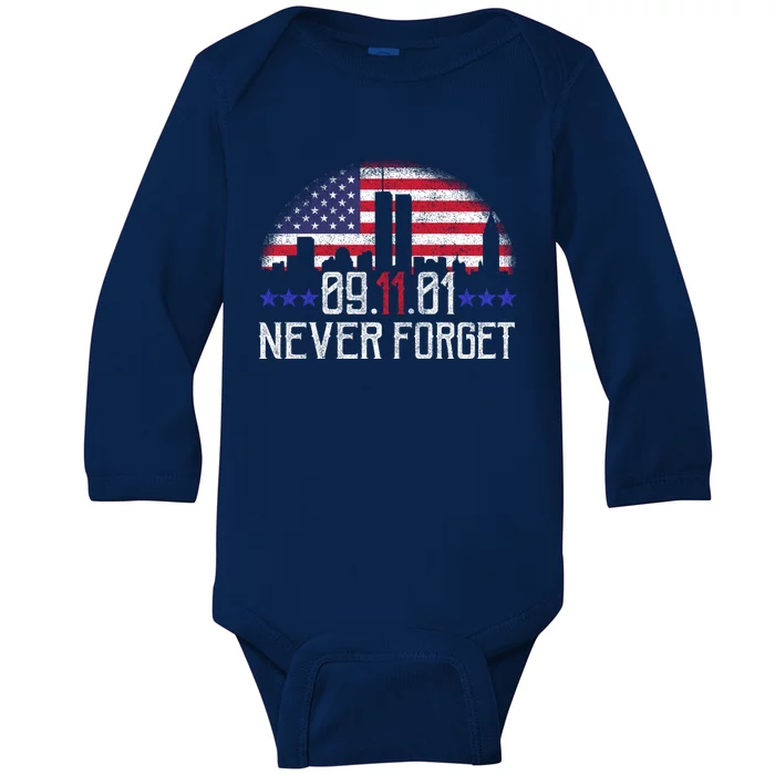 9 11 TShirt9 11 Never Forget Shirt, Never Forget 911 Memorial Peace Day Baby Long Sleeve Bodysuit