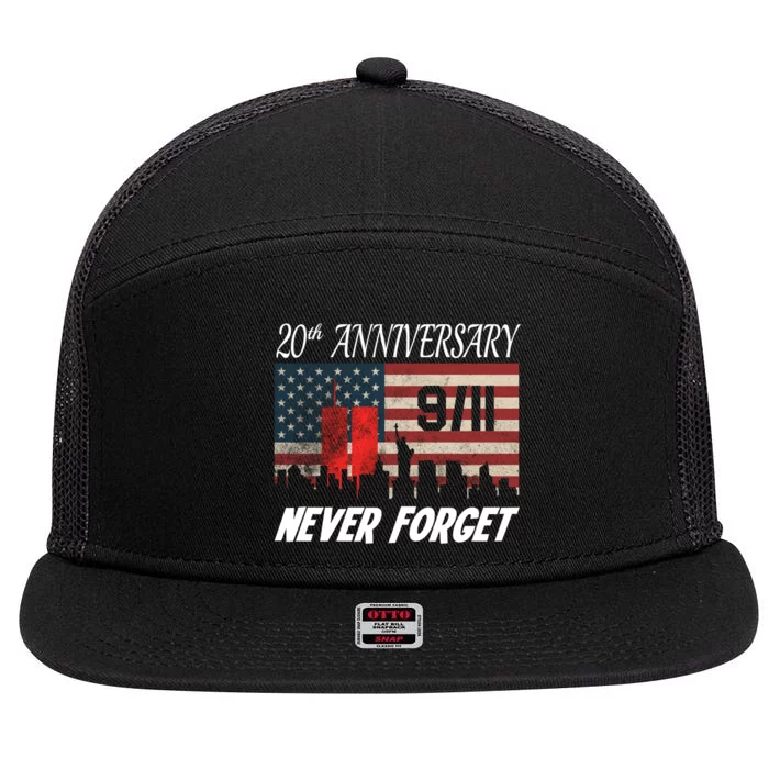 9/11 20th Anniversary 7 Panel Mesh Trucker Snapback Hat