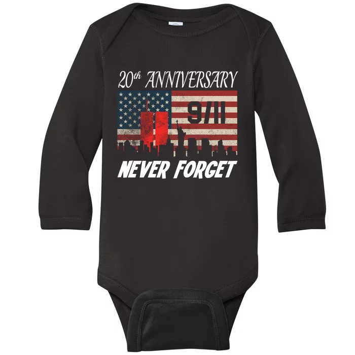 9/11 20th Anniversary Baby Long Sleeve Bodysuit