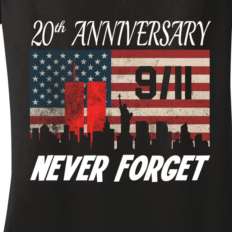 9/11 20th Anniversary Women's V-Neck T-Shirt