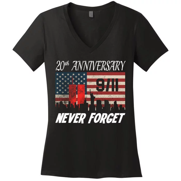 9/11 20th Anniversary Women's V-Neck T-Shirt