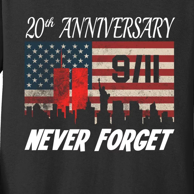 9/11 20th Anniversary Kids Long Sleeve Shirt