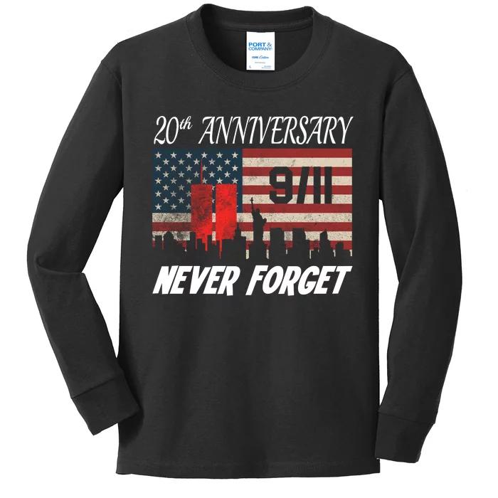 9/11 20th Anniversary Kids Long Sleeve Shirt