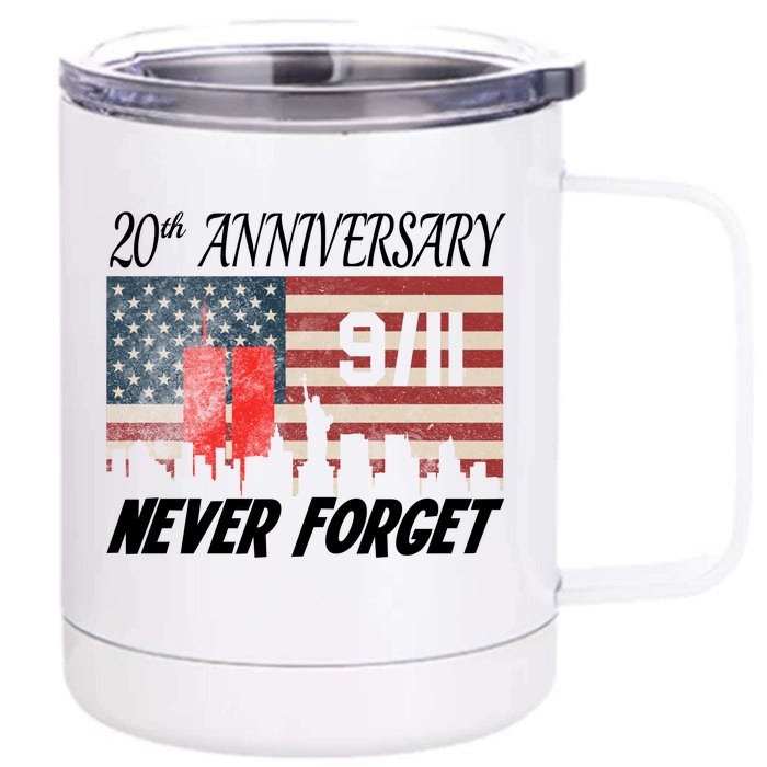 9/11 20th Anniversary Front & Back 12oz Stainless Steel Tumbler Cup