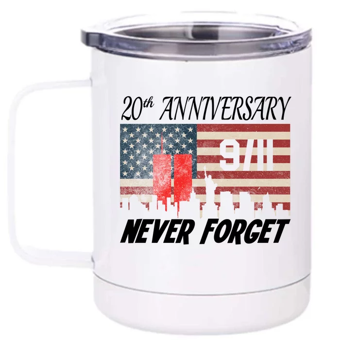 9/11 20th Anniversary Front & Back 12oz Stainless Steel Tumbler Cup