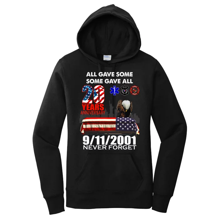 9/11/2001 20th Anniversary Never Forget Women's Pullover Hoodie