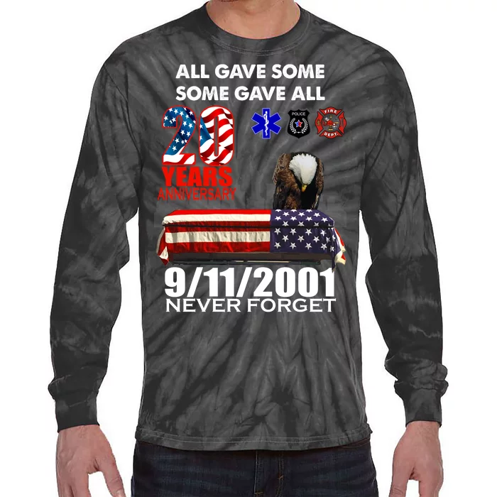 9/11/2001 20th Anniversary Never Forget Tie-Dye Long Sleeve Shirt