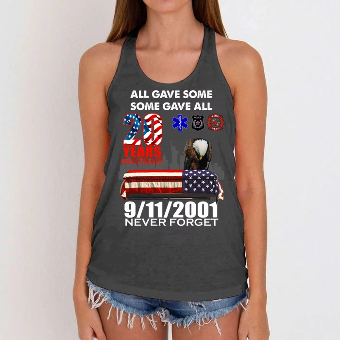 9/11/2001 20th Anniversary Never Forget Women's Knotted Racerback Tank